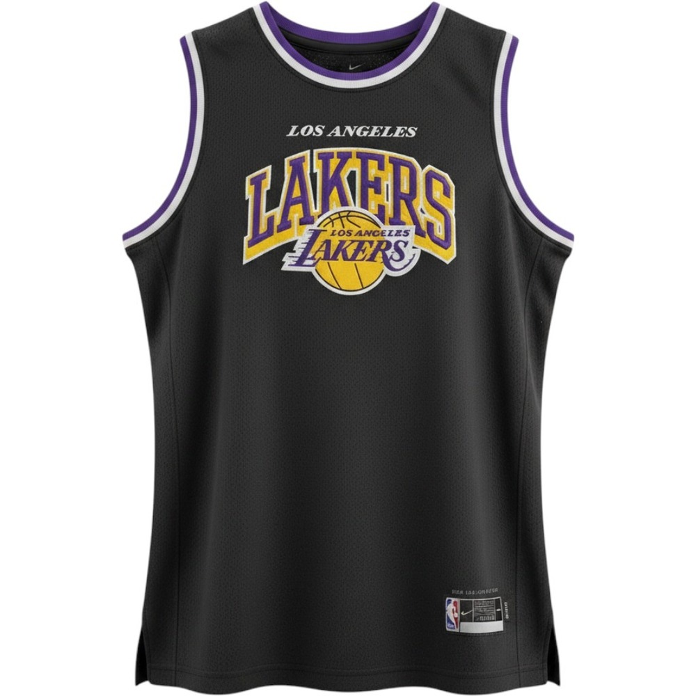 NBA Los Angeles Lakers Youth Basketball Jersey Black Mesh Size L 14-16